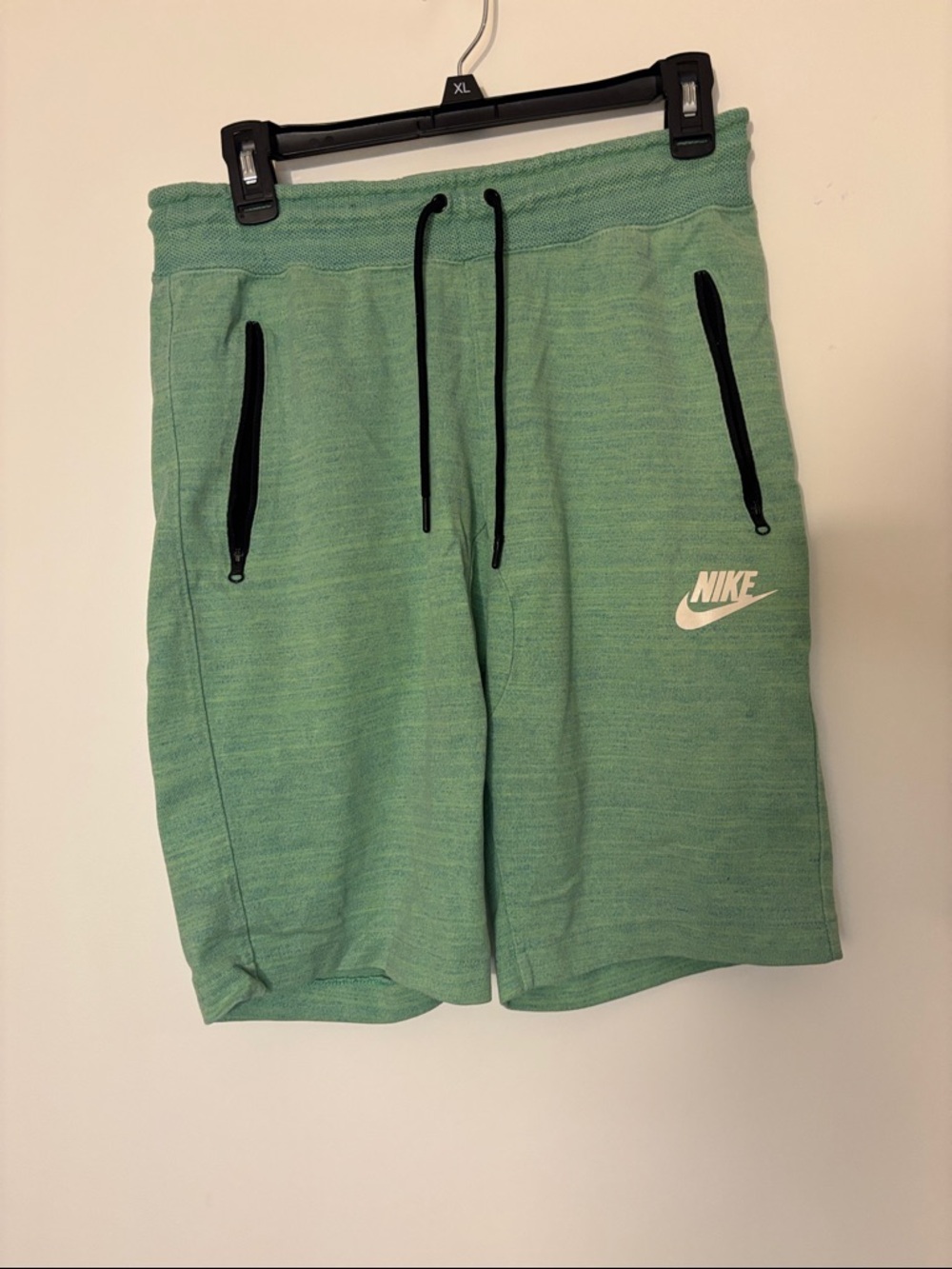 Nike Men's Mint Green Heather Athletic Shorts with Black Accents